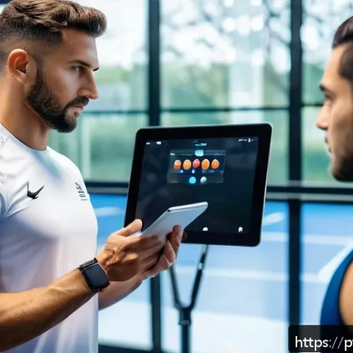 Home 31 스포츠 트레이너 피드백 시스템 설계 - A professional sports coach giving personalized feedback to an athlete during a training session, us...